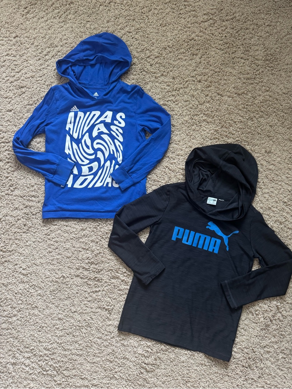 Adidas & Puma Hooded Long Sleeve Shirts